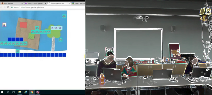 Figure 4.3 - 360° footage and screen capture side by side (after processing)