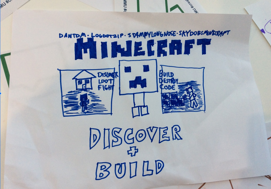 Figure 1.1 - Image drawn by a home educating child showing their interest in Minecraft and the surrounding culture